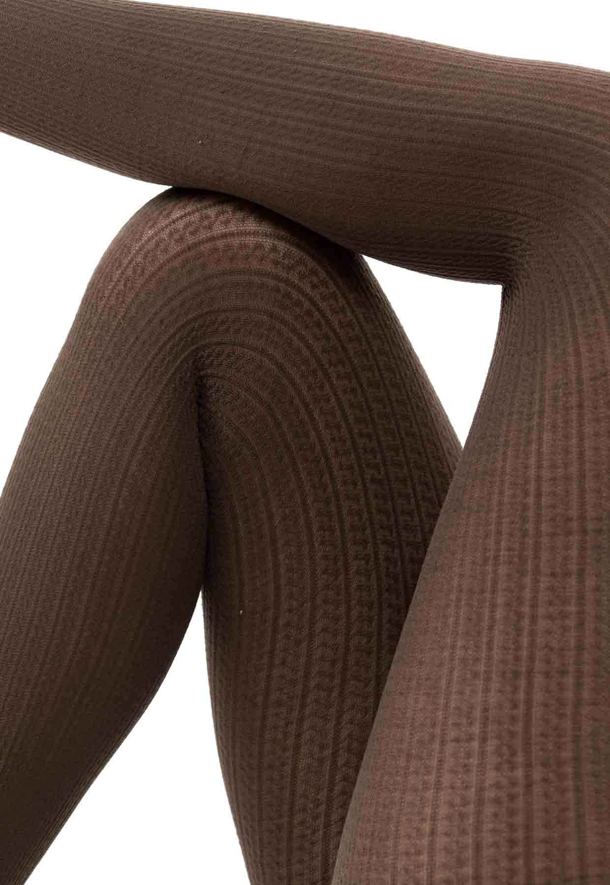 Cable tights 80 Den Brown